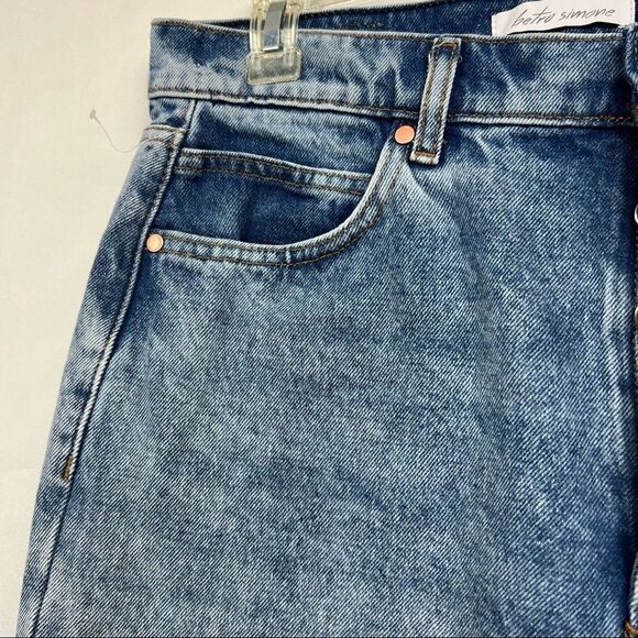Betro Simone light wash high rise button fly straight leg jeans NWT - Picture 5 of 10